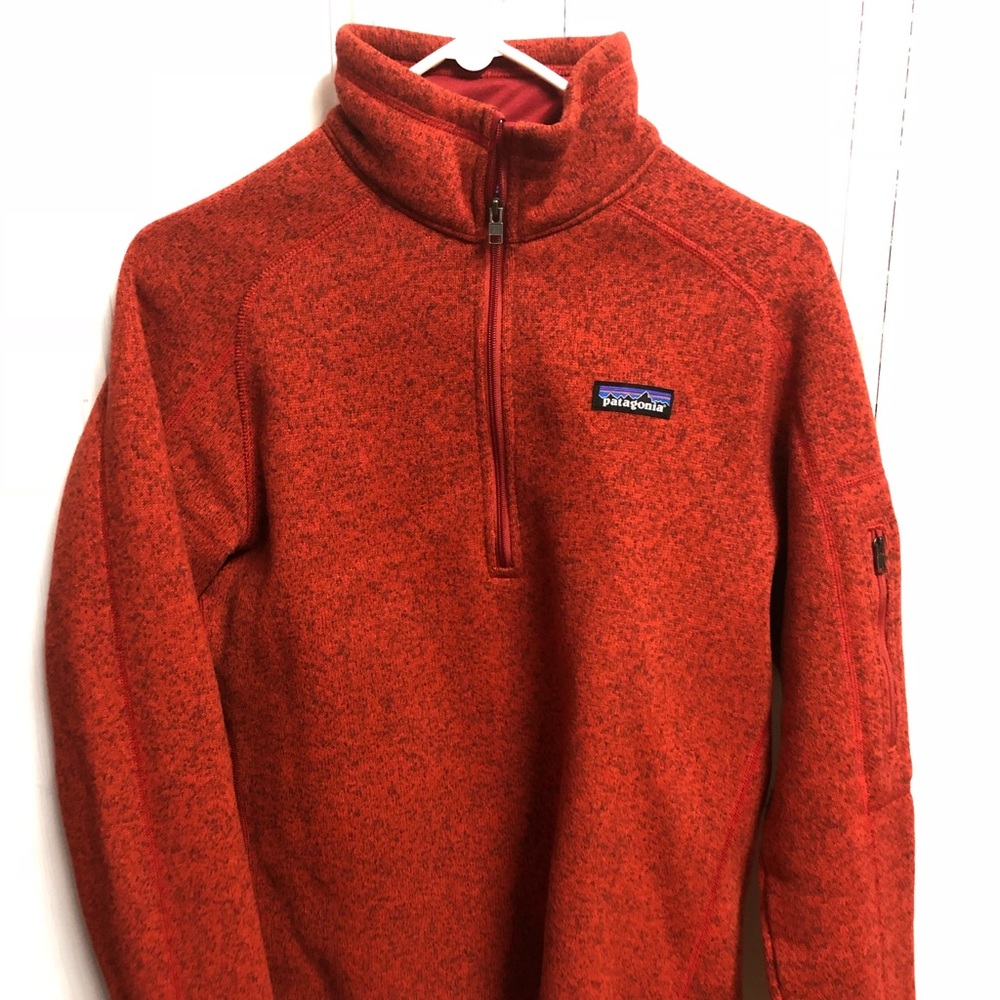 Women Patagonia Quarter Zip Fleece Red (L)